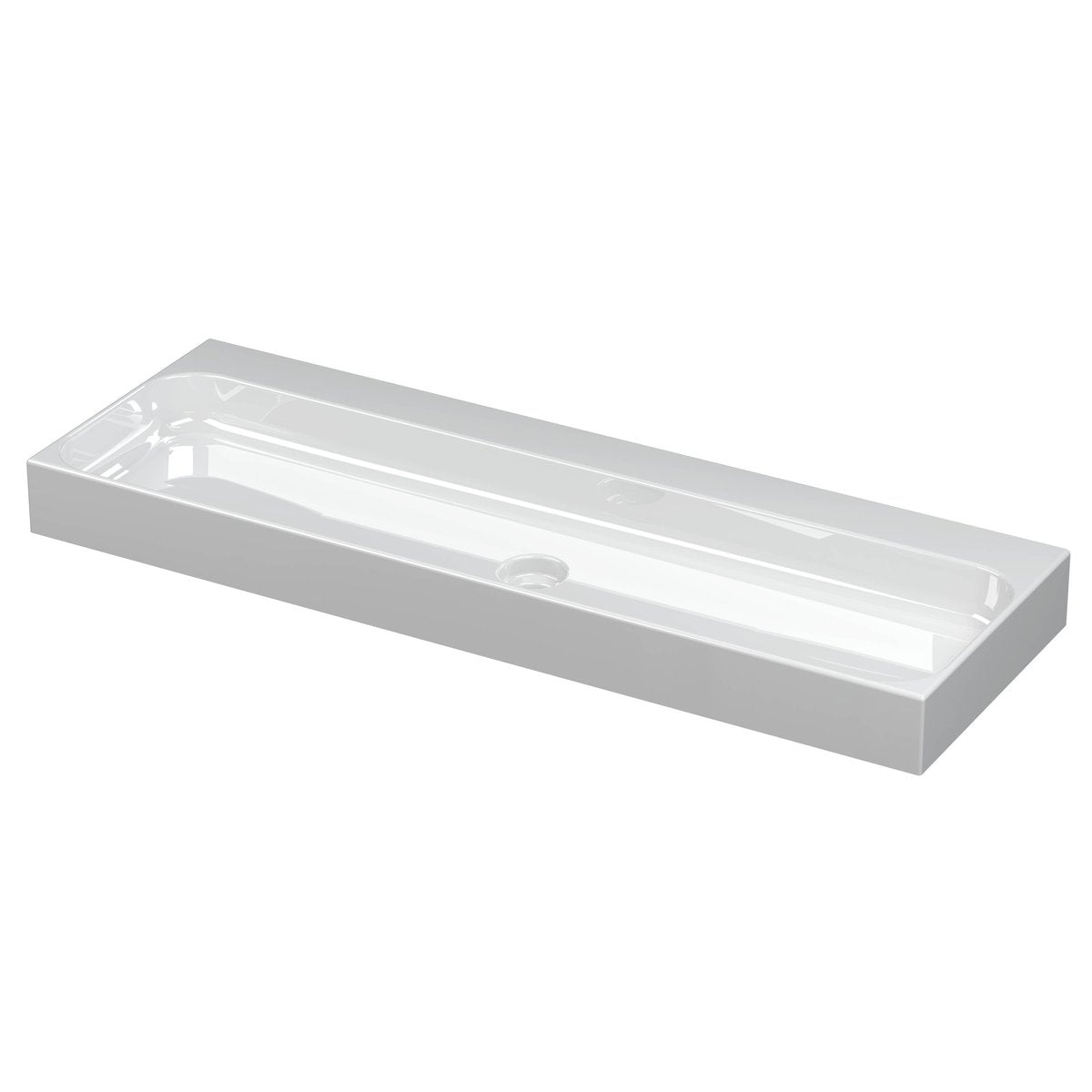 Ink Unit wastafel 120x40cm keramiek - zonder kraangat - glans wit
