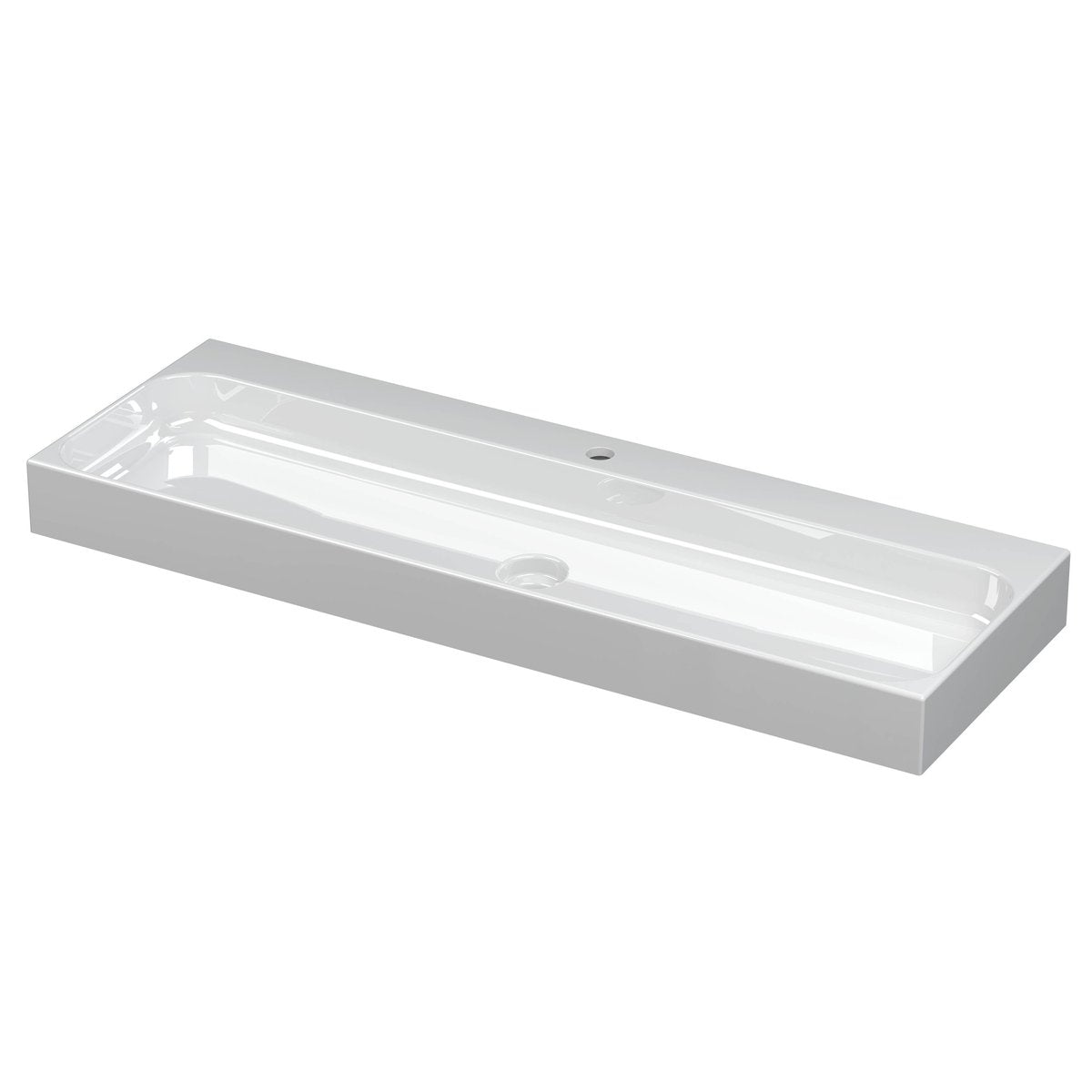 Ink Unit wastafel 120x40cm keramiek - 1 kraangat - glans wit