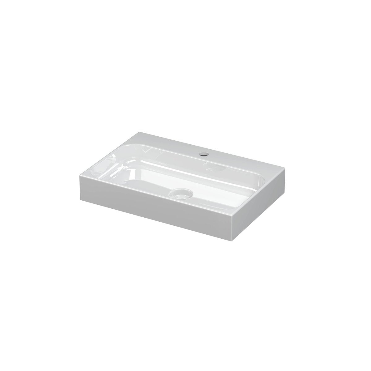 Ink Unit wastafel 60x40cm keramiek - 1 kraangat - glans wit