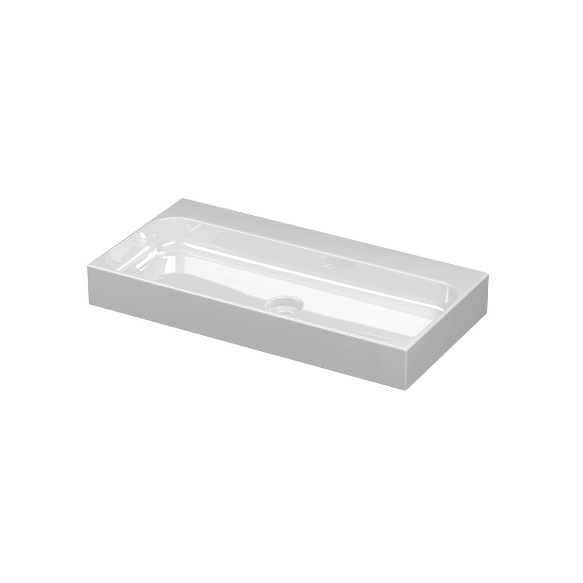 Ink Unit wastafel 80x40cm keramiek - zonder kraangat - glans wit
