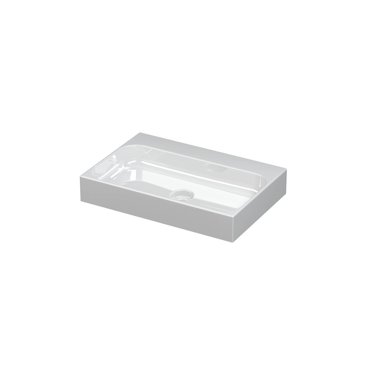 Ink Unit wastafel 60x40cm keramiek - zonder kraangat - glans wit