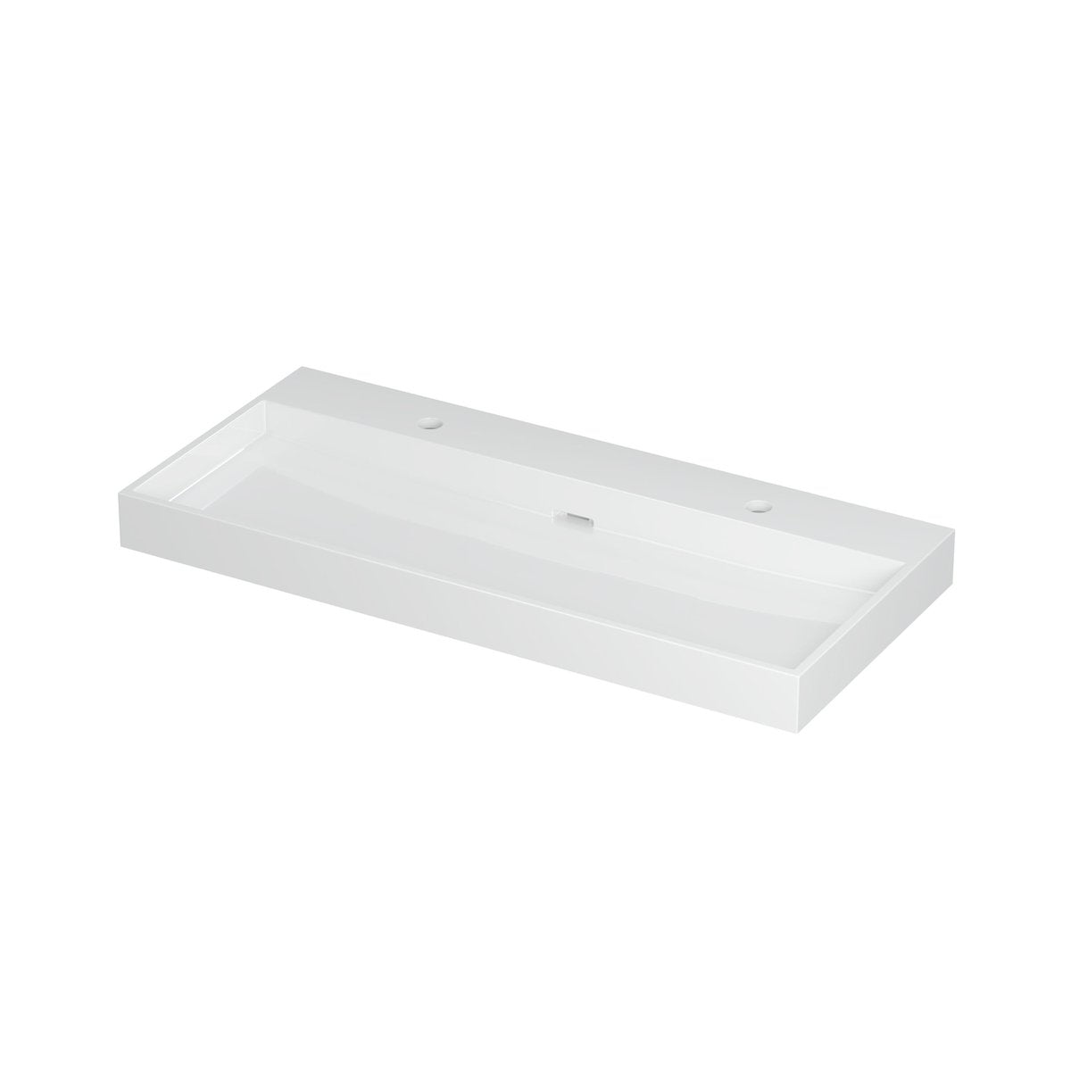 Ink Urban meubelwastafel 100x45cm keramiek - 2 kraangaten - glans wit