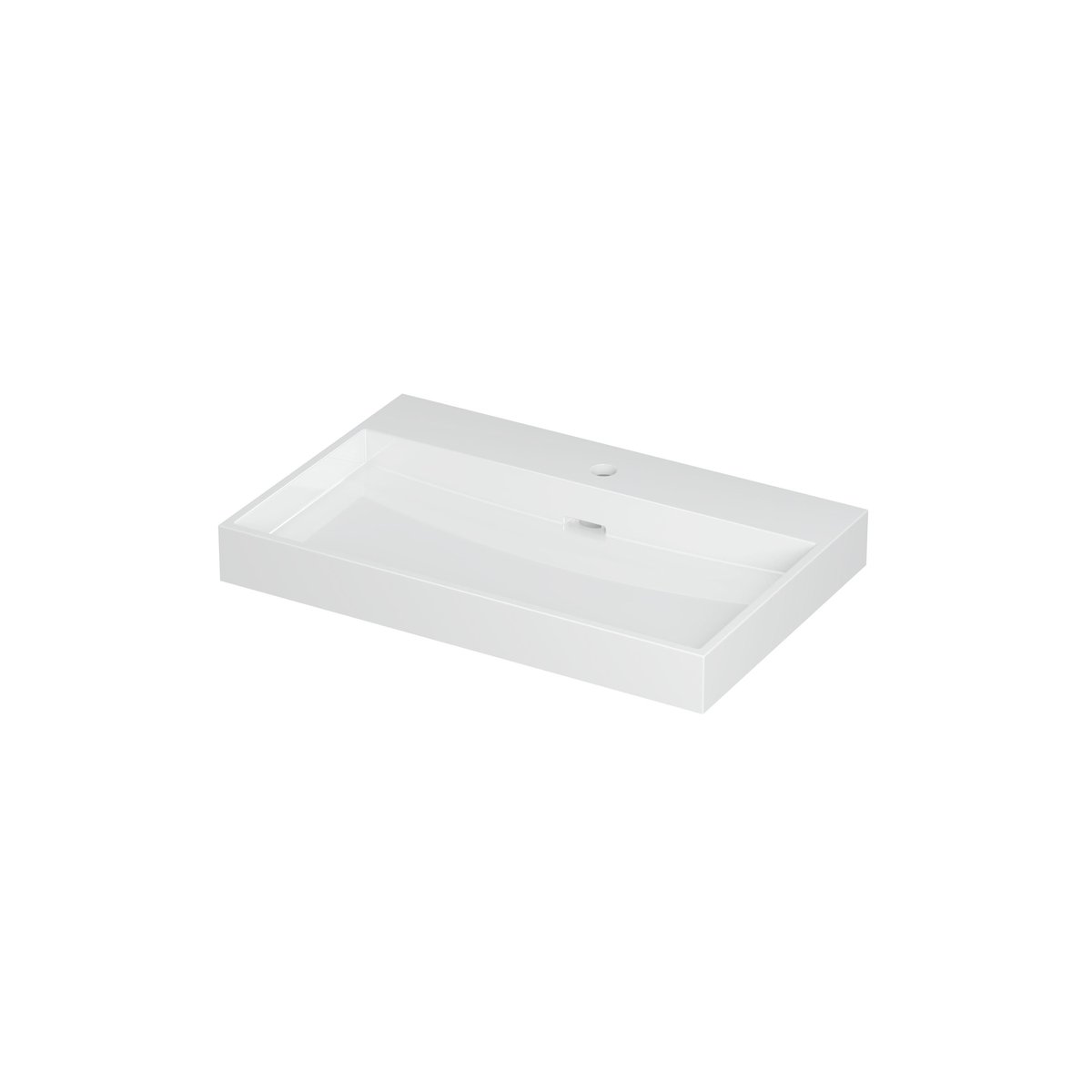 Ink Urban meubelwastafel 70x45cm keramiek - 1 kraangat - glans wit