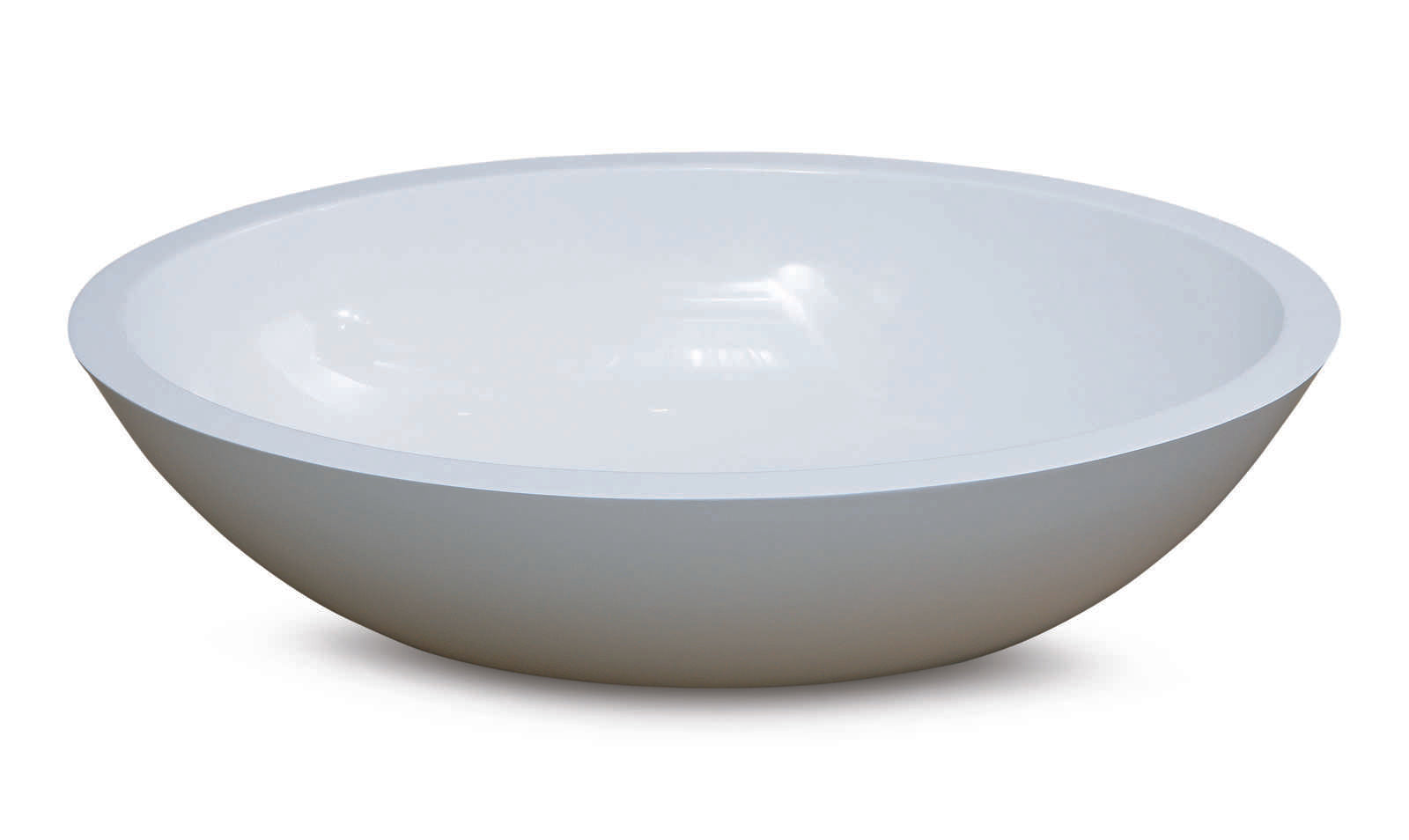 Luca Sanitair opzetwastafel ovaal 57,5x40x14,5h van mineral stone - wit glans - LUVA1302