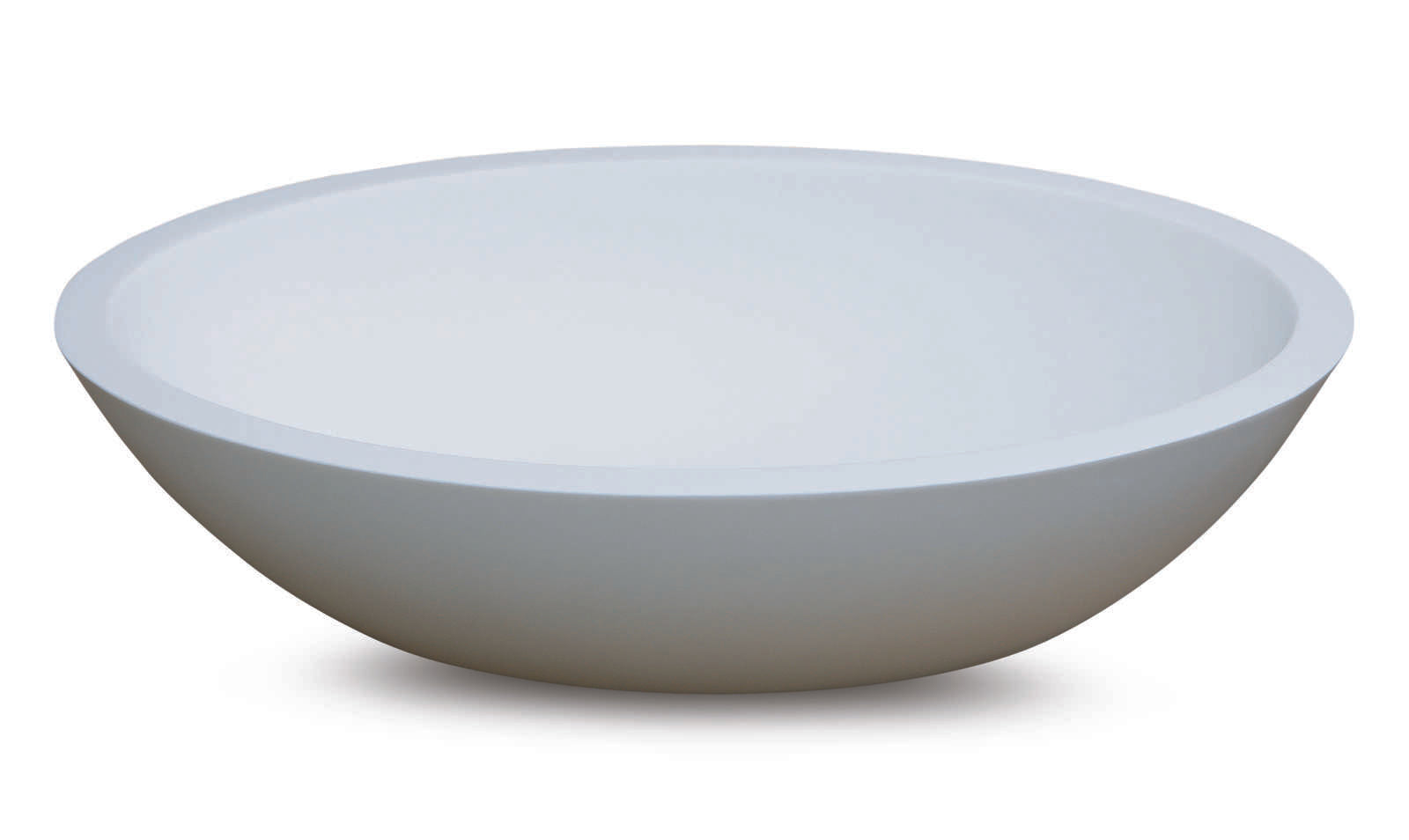 Luca Sanitair opzetwastafel ovaal 57,5x40x14,5h van solid surface - mat wit - LUVA1302M