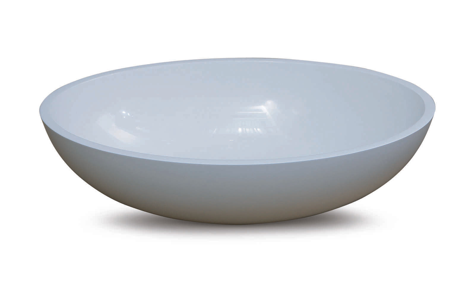 Luca Sanitair opzetwastafel ovaal 48x32,5x12h van mineral stone - wit glans - LUVA1318
