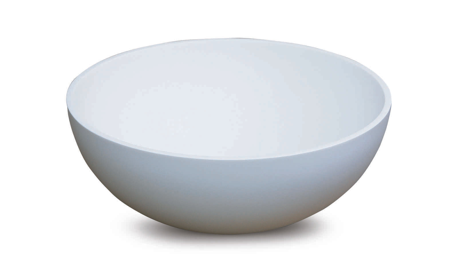 Luca Sanitair opzetwastafel rond 40x40x15h met dunne rand van solid surface - mat wit - LUVA1320M