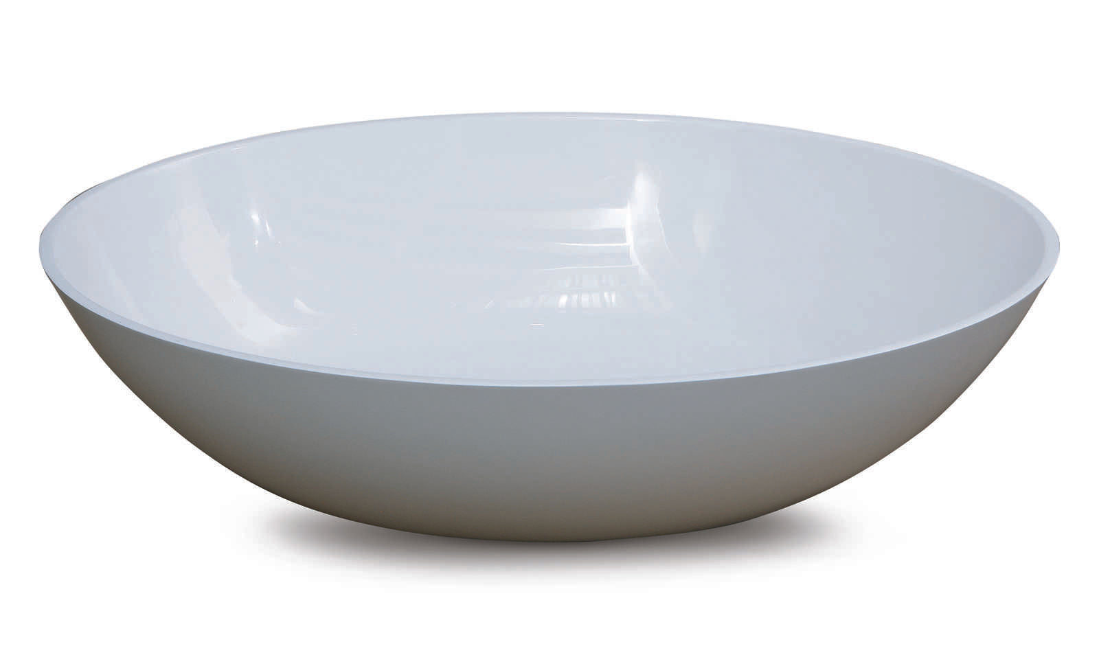 Luca Sanitair opzetwastafel ovaal 57x40,5x14,2h rand dikte 8mm van mineral stone - wit glans - LUVA1322
