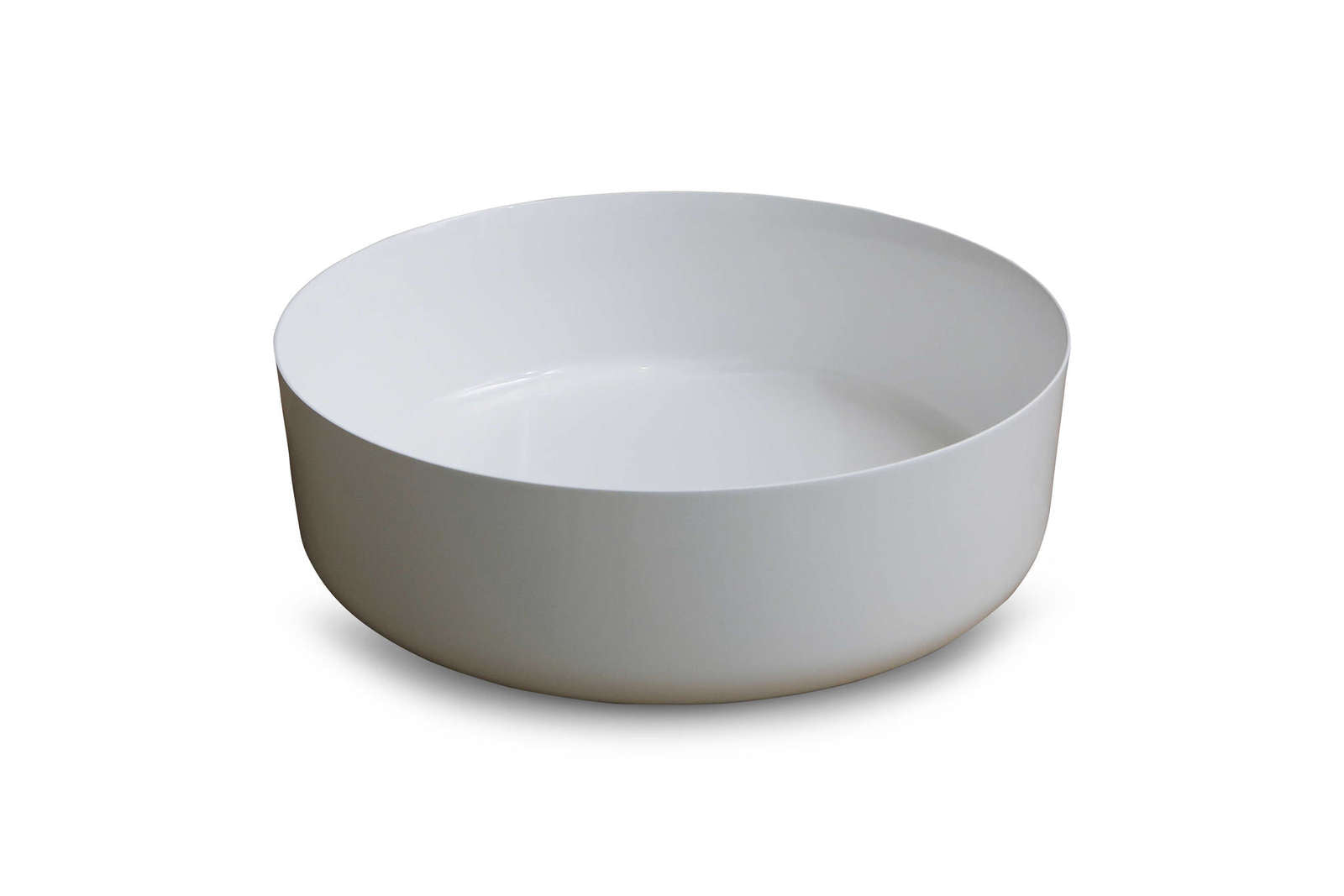 Luca Sanitair opzetwastafel rond 42x42x13,5h met dunne rand van mineral stone - wit glans - LUVA1342
