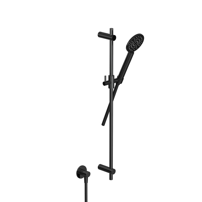 Hotbath Cobber M308 glijstangset 90cm ronde handdouche - Gepolijst Zwart PVD