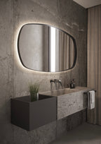 Martens Design Lissabon spiegel 140x80cm - LED verlichting rondom - Mat Zwart - LIS1400
