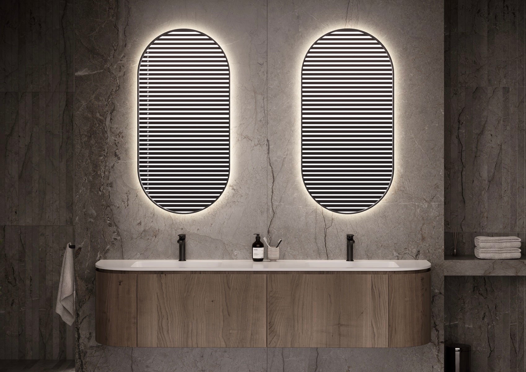 Martens Design Miramar spiegel 45x90cm - LED verlichting rondom - MIR450