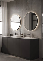 Martens Design Toronto spiegel 80 cm - LED verlichting rondom - Mat Zwart - TOR800