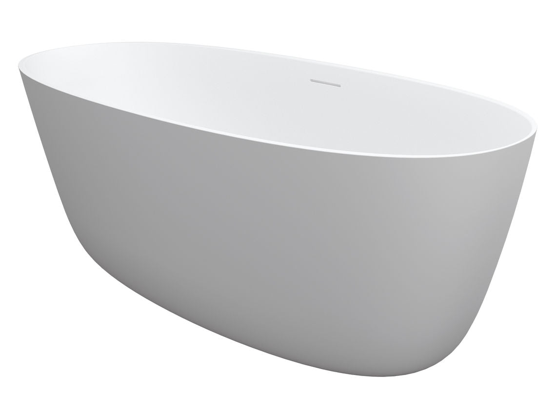 Riho Oval vrijstaand bad 160x72cm Solid Surface mat wit