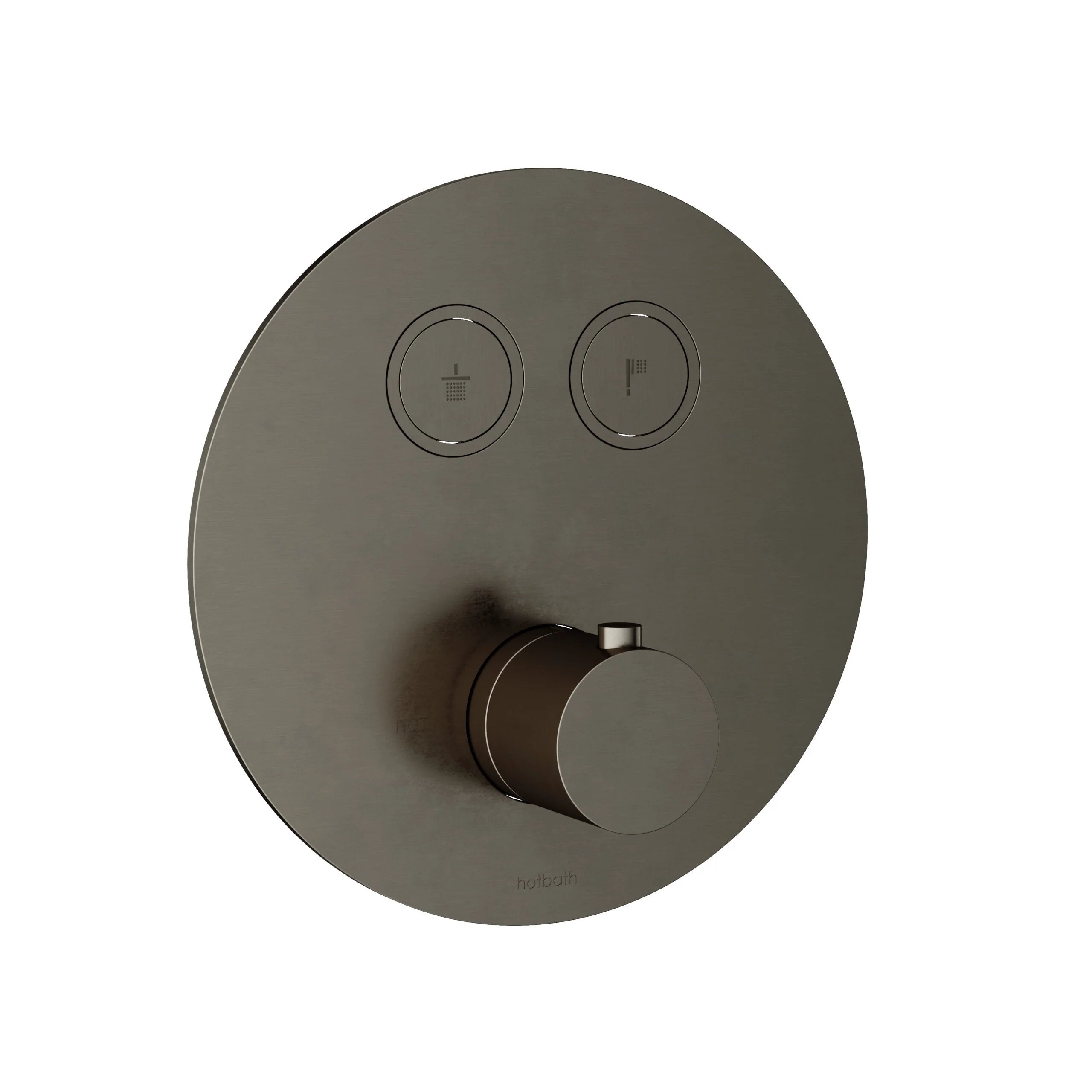 Hotbath Cobber PB009EXT afbouwdeel voor inbouw thermostaat met 2 pushbuttons - Verouderd IJzer