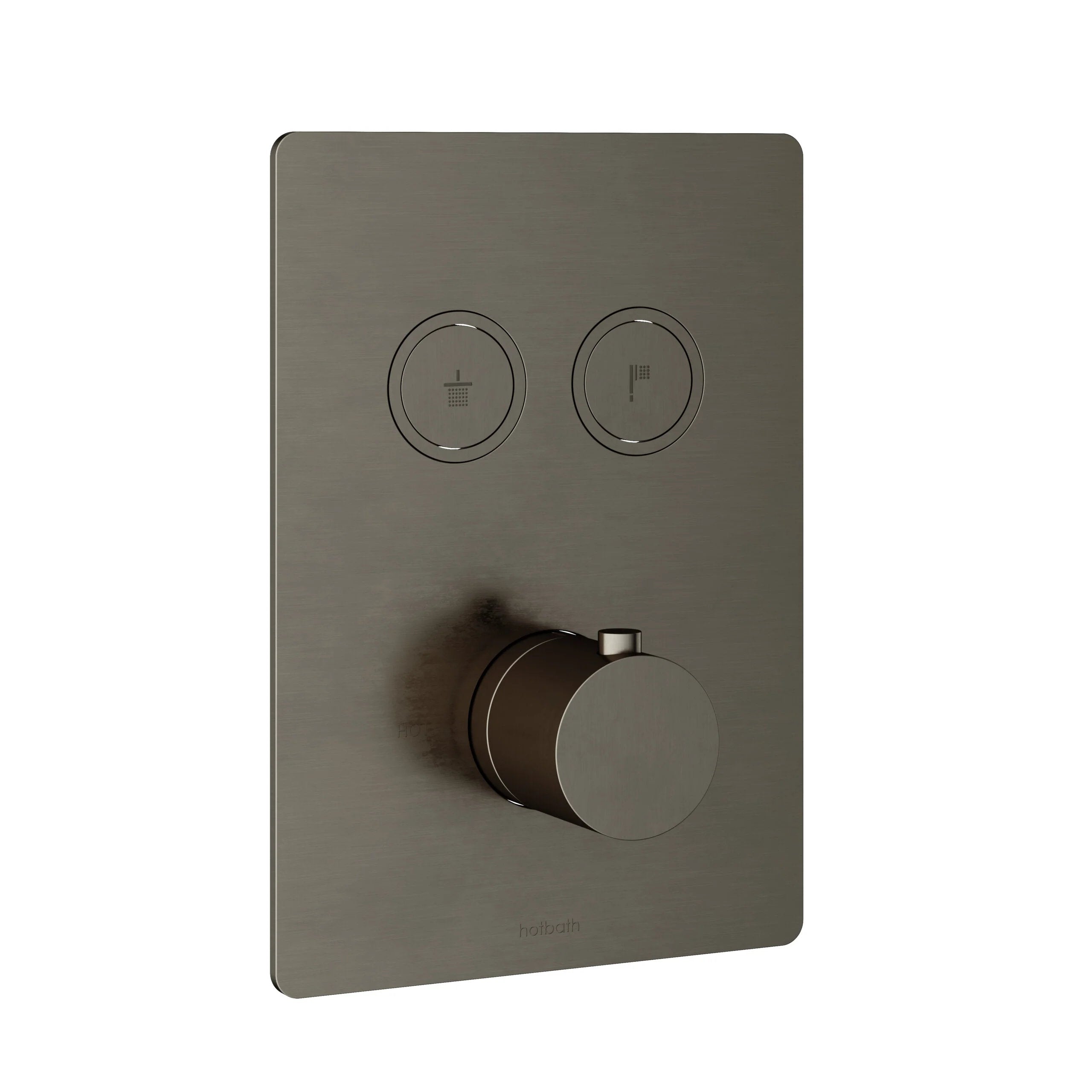 Hotbath Cobber PB009QEXT afbouwdeel voor inbouw thermostaat met 2 pushbuttons - Verouderd IJzer