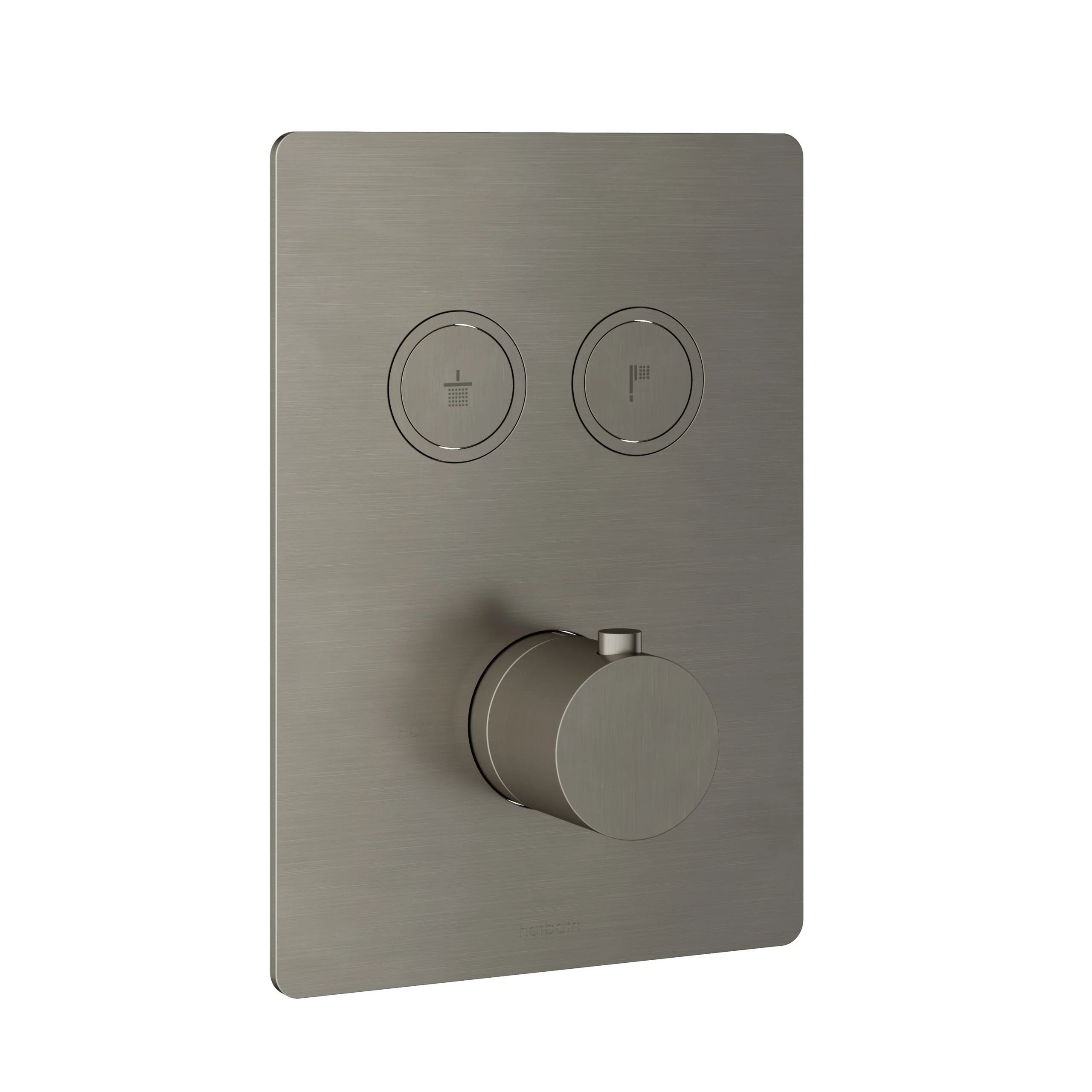 Hotbath Cobber PB009QEXT afbouwdeel voor inbouw thermostaat met 2 pushbuttons - Geborsteld Nikkel