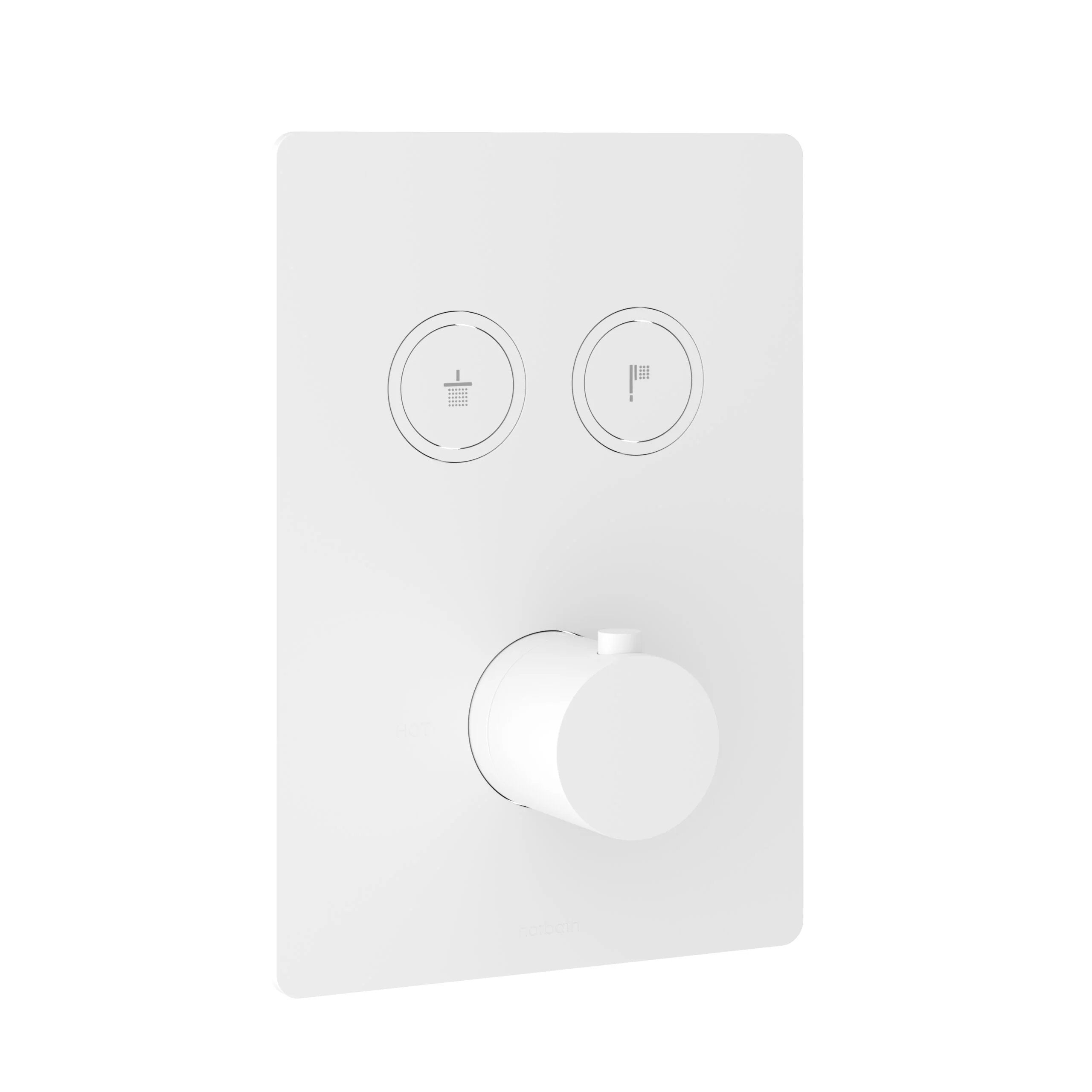 Hotbath Cobber PB009QEXT afbouwdeel voor inbouw thermostaat met 2 pushbuttons - Mat Wit