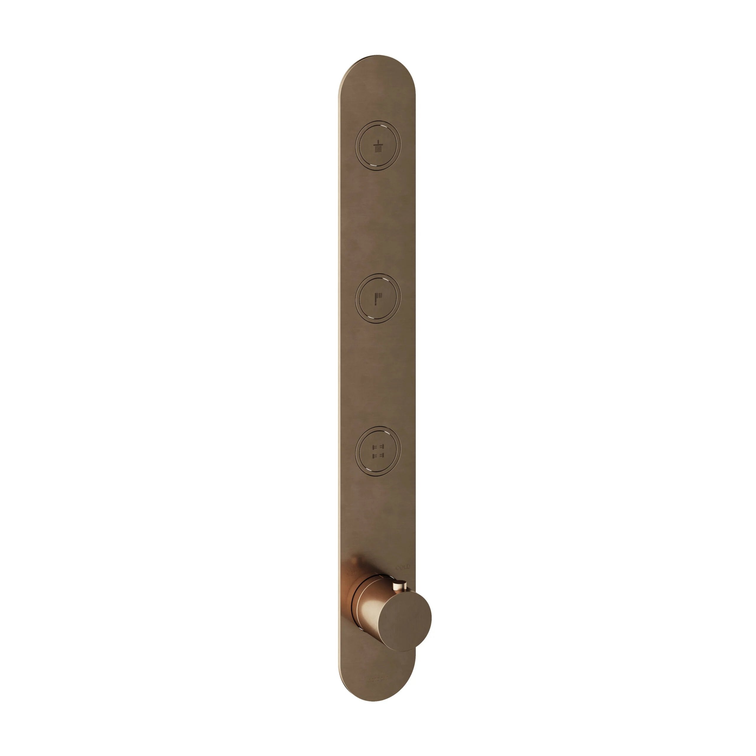 Hotbath Cobber PB050EXT afbouwdeel voor inbouw thermostaat met 3 pushbuttons - Verouderd Messing