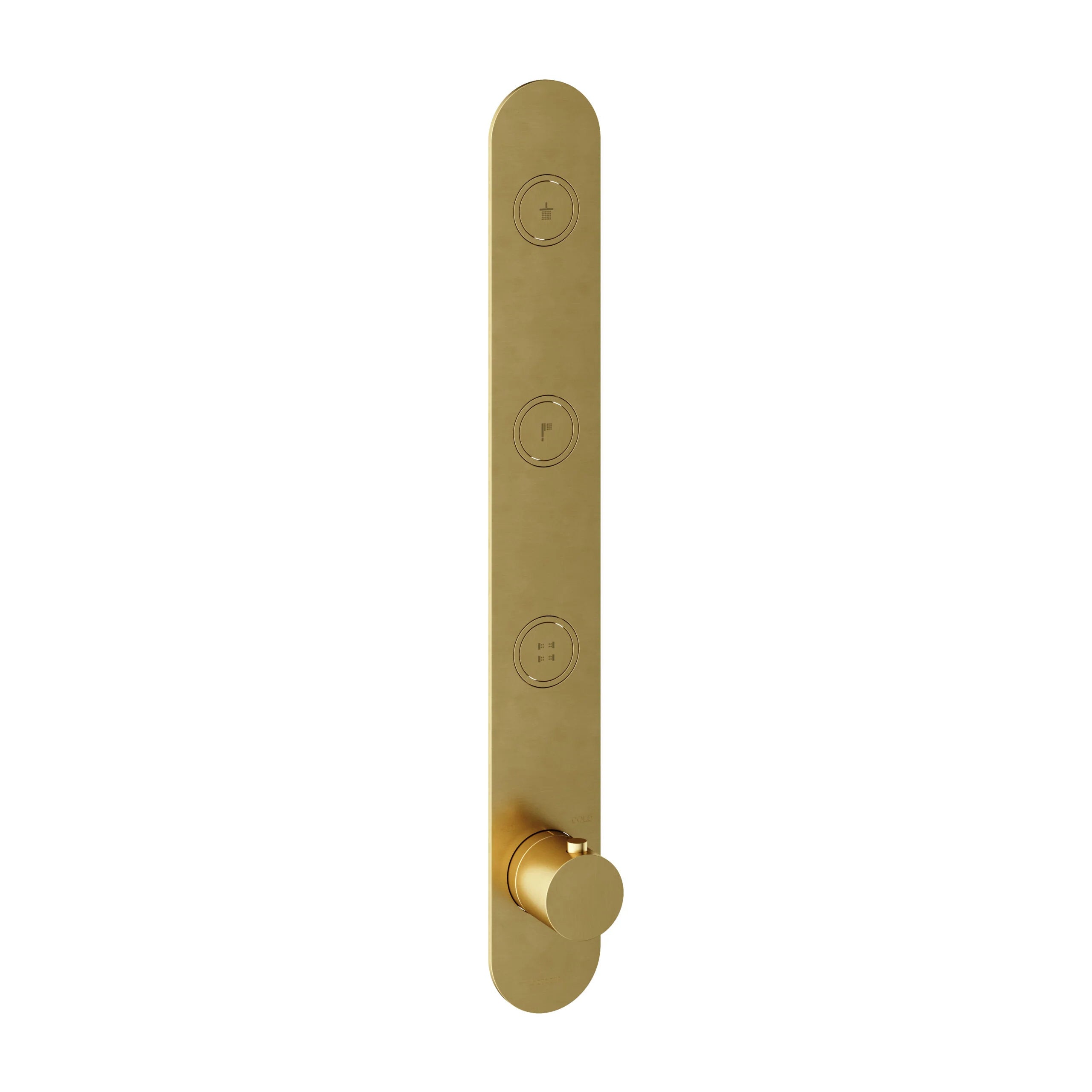 Hotbath Cobber PB050EXT afbouwdeel voor inbouw thermostaat met 3 pushbuttons - Geborsteld Messing PVD