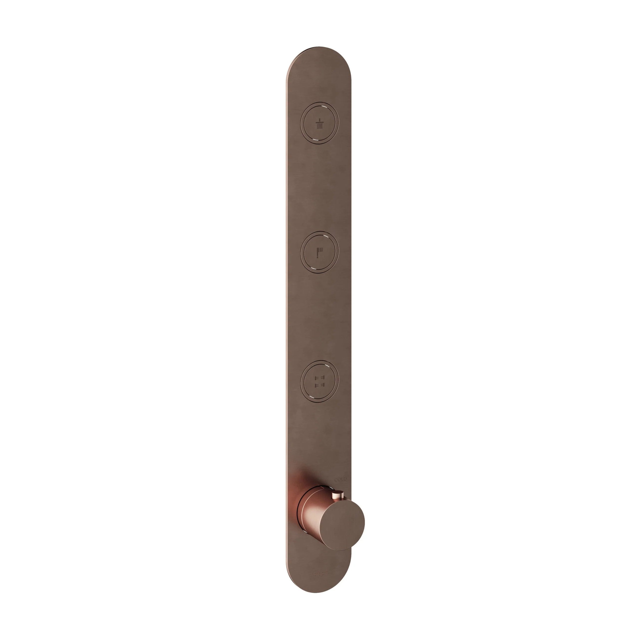 Hotbath Cobber PB050EXT afbouwdeel voor inbouw thermostaat met 3 pushbuttons - Geborsteld Koper PVD