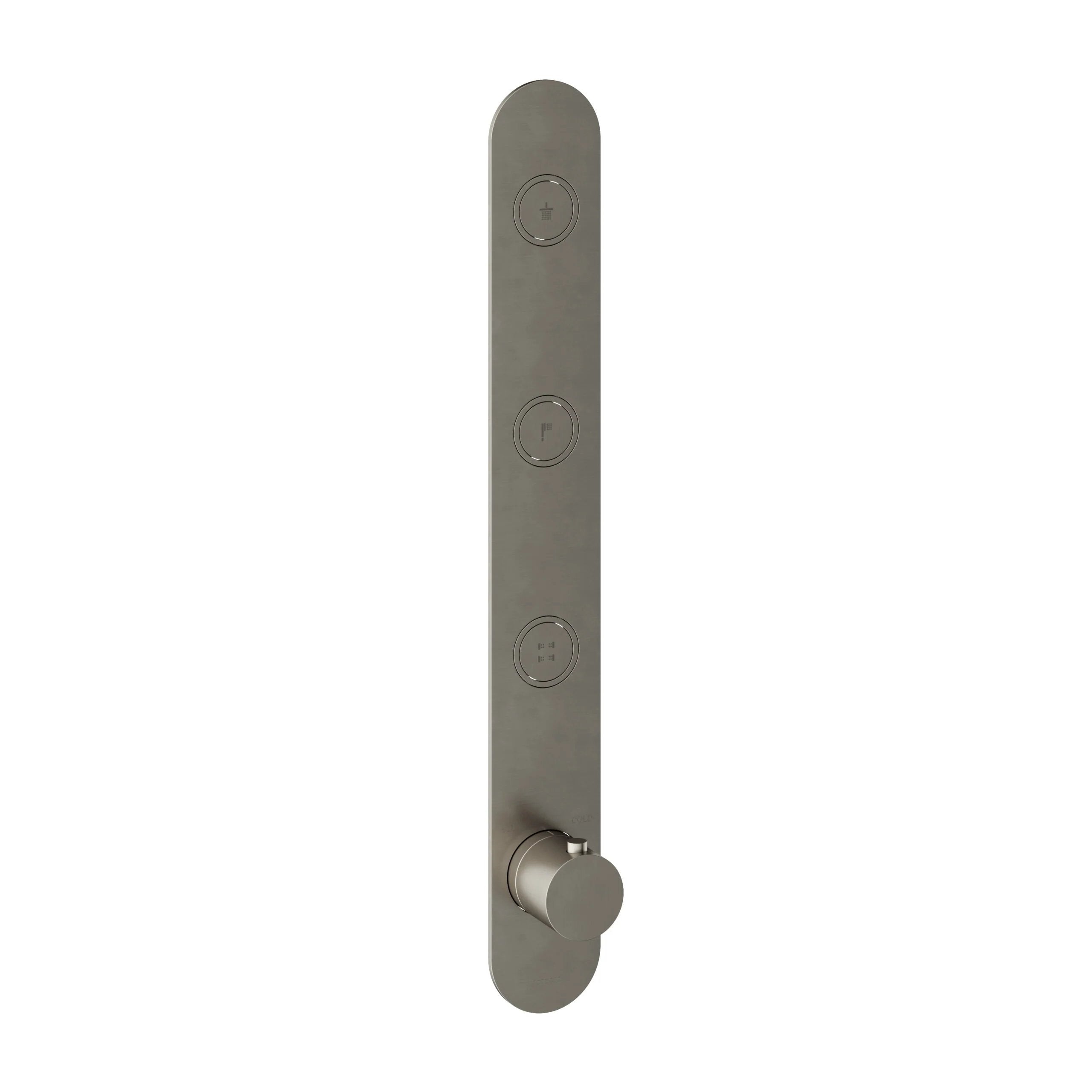 Hotbath Cobber PB050EXT afbouwdeel voor inbouw thermostaat met 3 pushbuttons - Geborsteld Nikkel