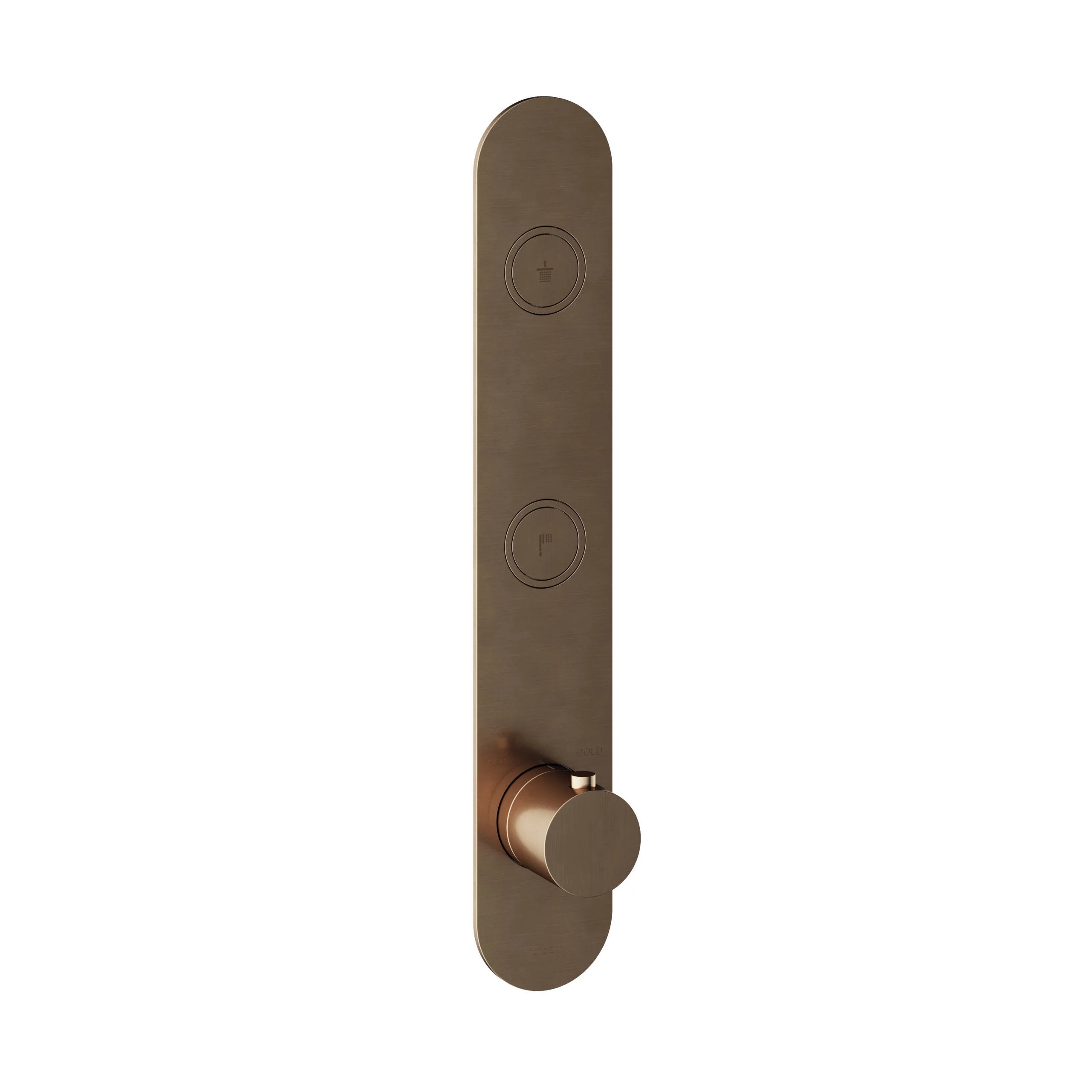 Hotbath Cobber PB066EXT afbouwdeel voor inbouw thermostaat met 2 pushbuttons - Verouderd Messing