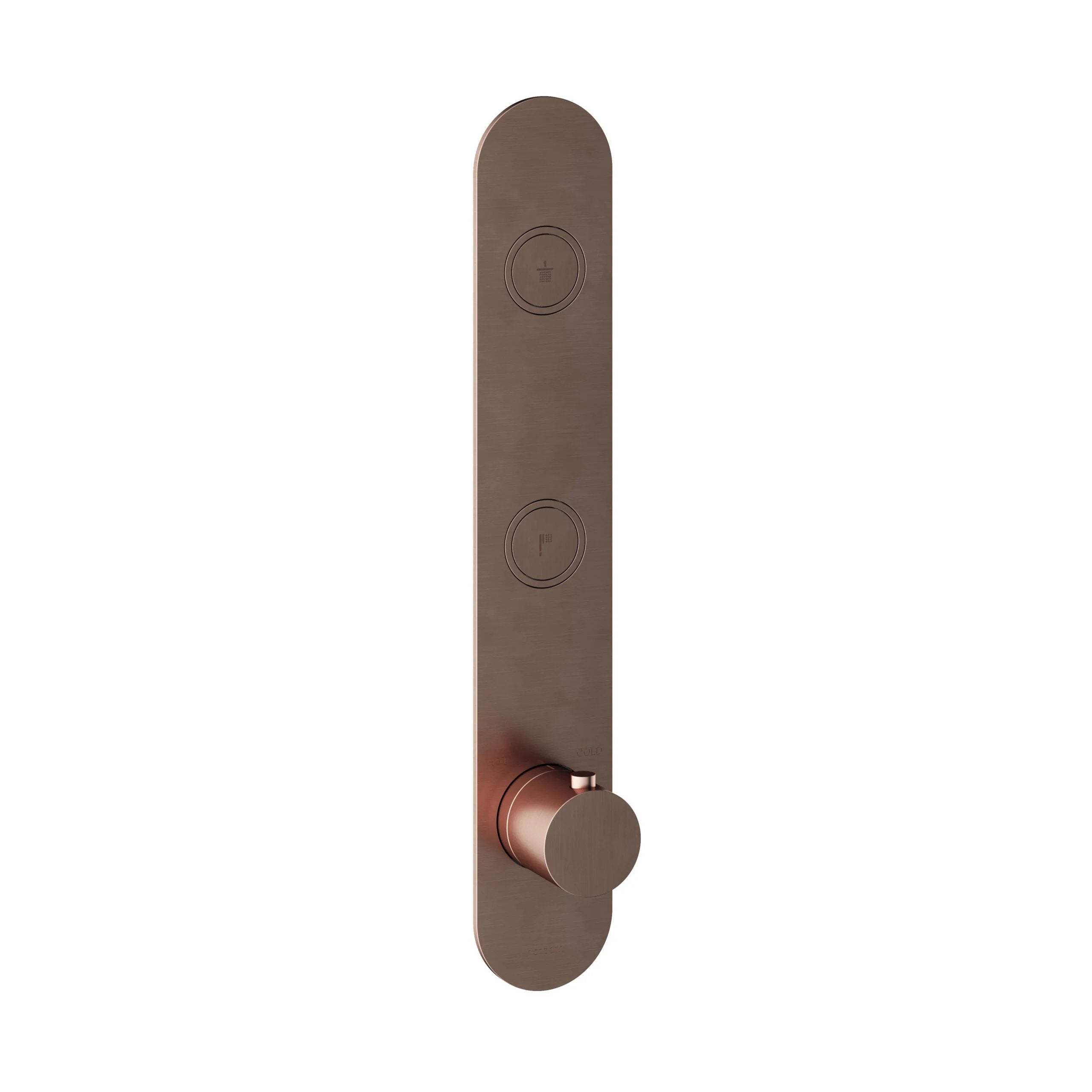 Hotbath Cobber PB066EXT afbouwdeel voor inbouw thermostaat met 2 pushbuttons - Geborsteld Koper PVD
