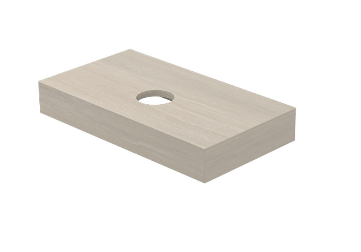Ink Blocq fonteinplateau 40x22cm keramische slab - met uitsparing - travertin mat