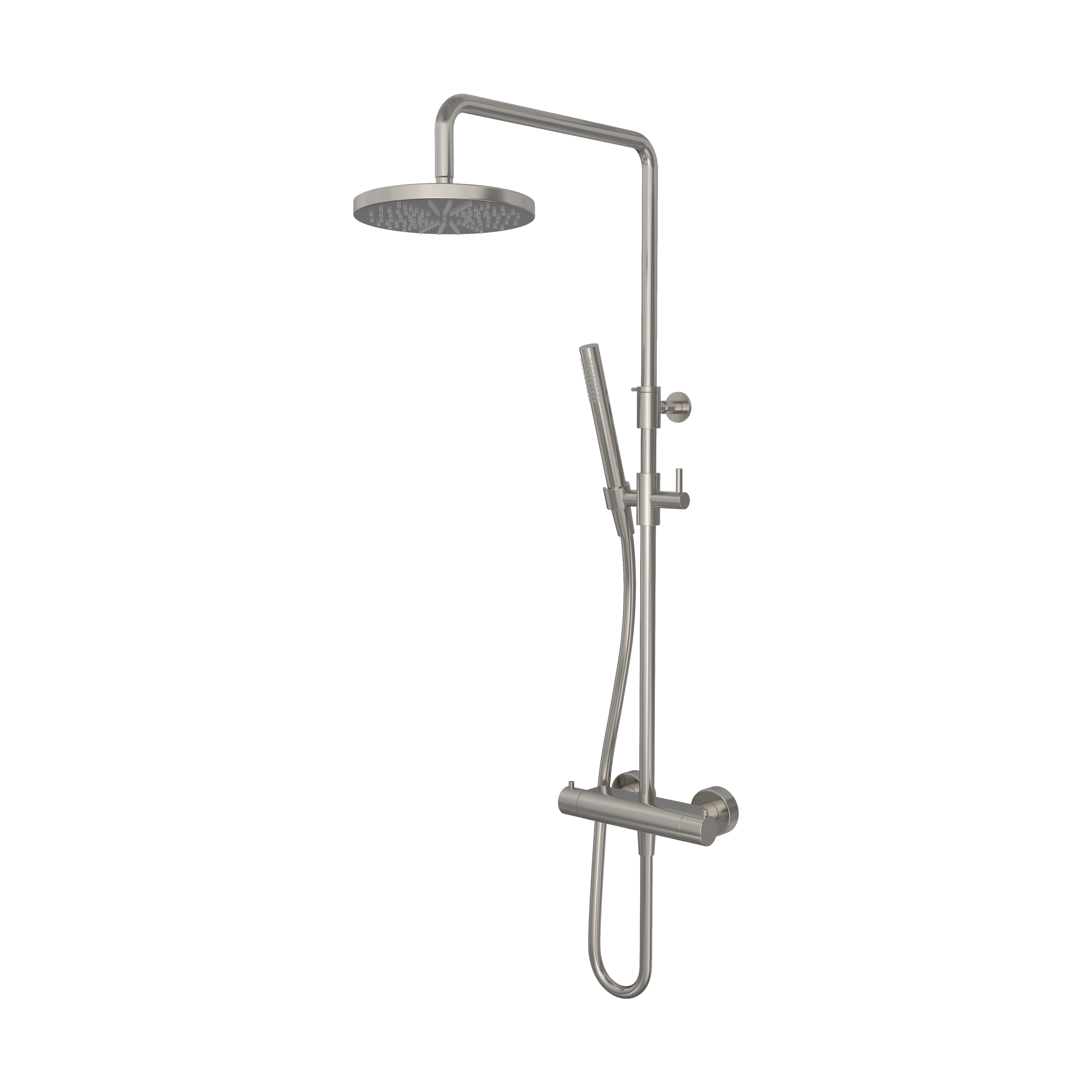 Hotbath Buddy SDS1 opbouw regendoucheset - 3-standen handdouche - 25cm hoofddouche - Geborsteld Nikkel