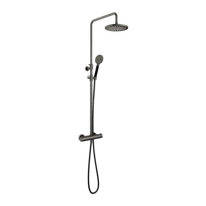 Hotbath Cobber SDS9 thermostatische stortdoucheset - ronde handdouche - 25cm hoofddouche - Verouderd IJzer