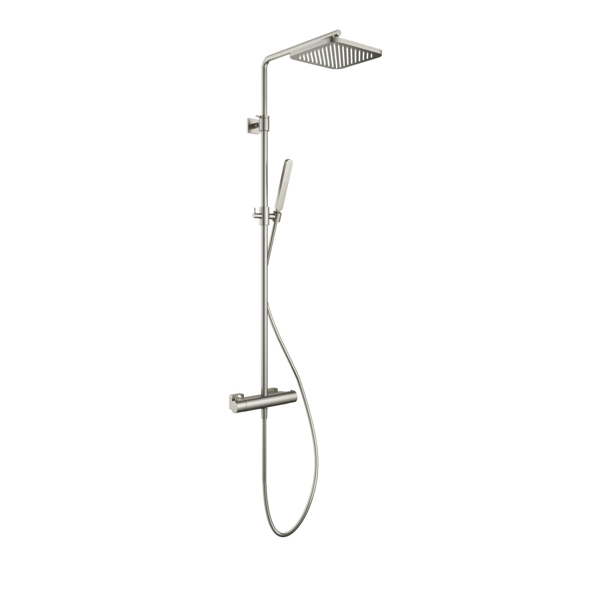 Hotbath Gal SDSGL9 thermostatische stortdoucheset - hoofddouche 22x22cm - Geborsteld Nikkel