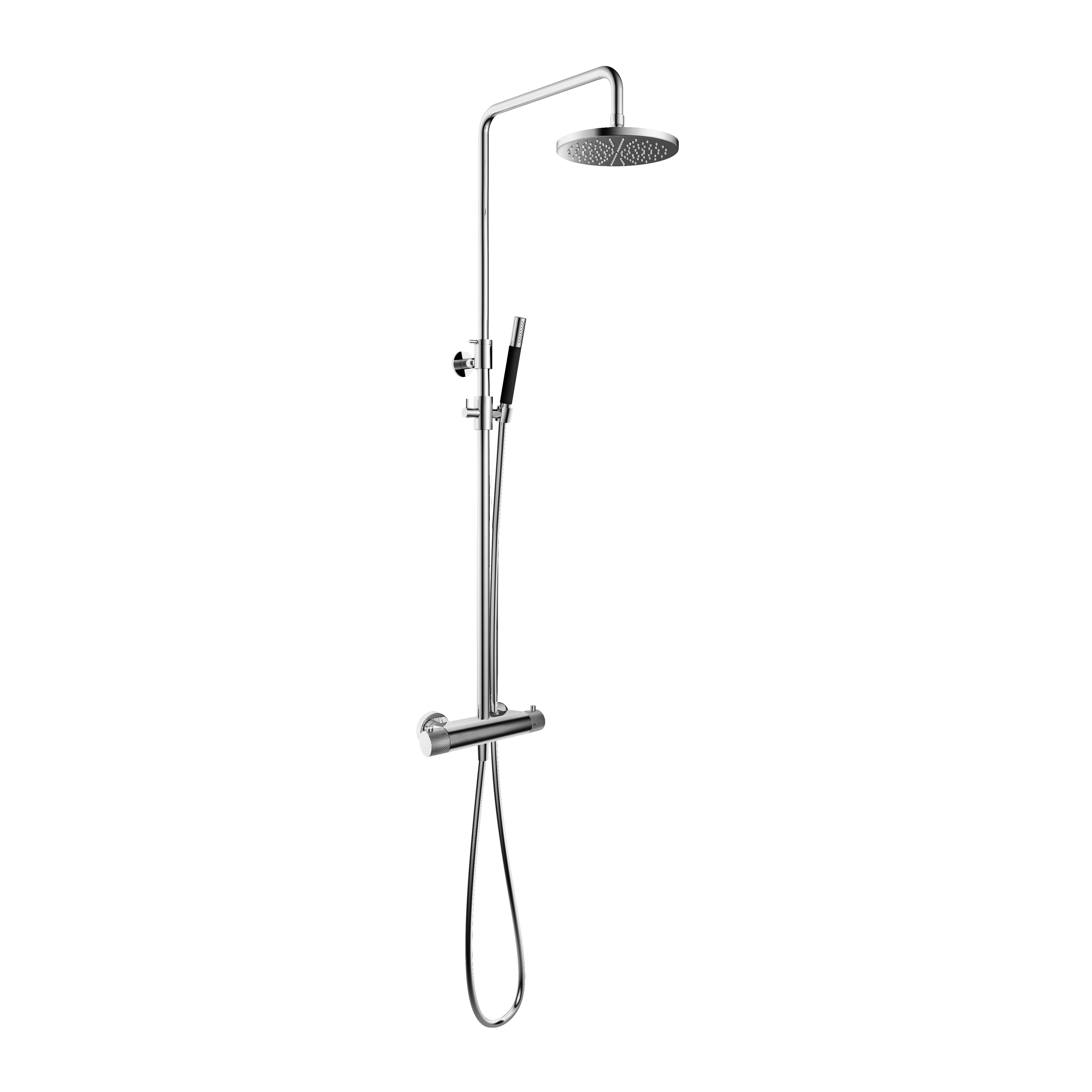 Hotbath Cobber X SDSX9 stortdoucheset - 30cm hoofddouche - staafhanddouche - Geborsteld Zwart PVD