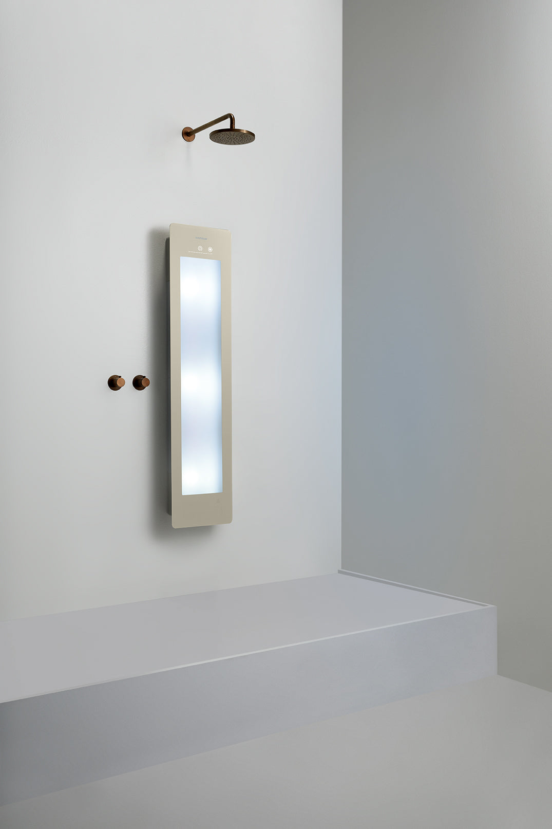 Sunshower Round Plus - Medium - Opbouw - Sand White